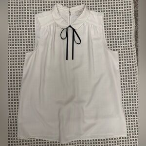 Loft bow tie sleeveless silk blouse